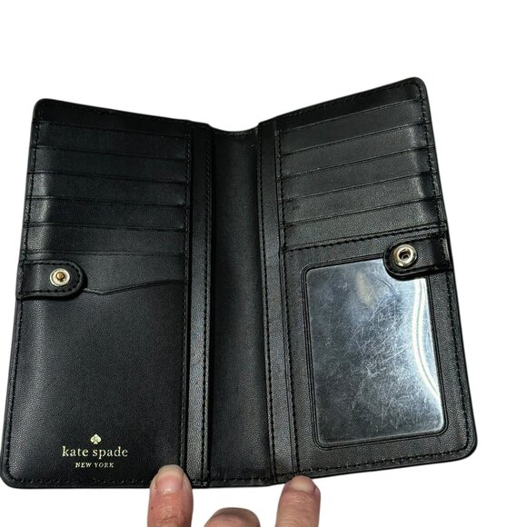 Kate Spade Morgan Colorblocked Slim Bifold Wallet - Black/Beige - Picture 6 of 12